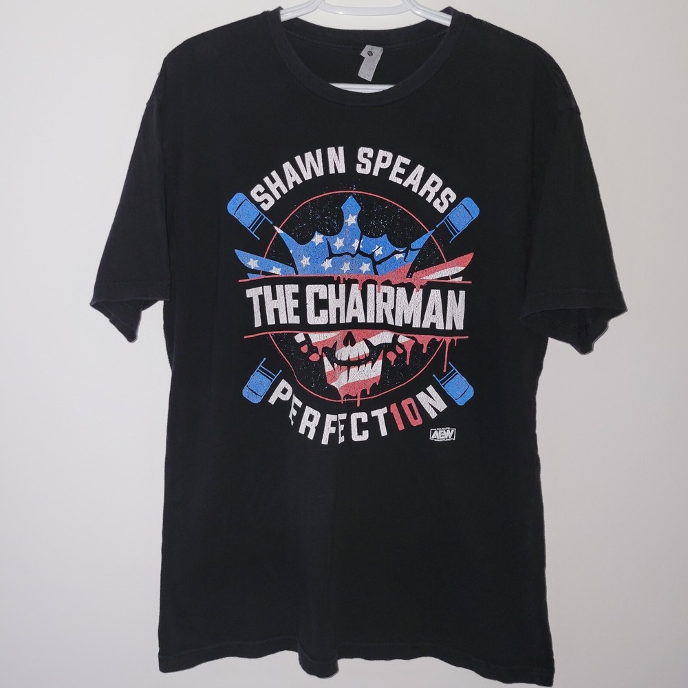 Shawn Spears AEW Short Sleeve T-Shirt Men Size XL Black The Chairman Perfect10n